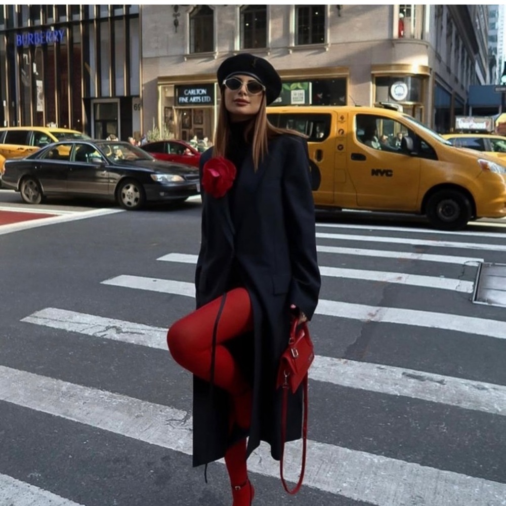 ZARA NAVY BLUE OVERSIZED WOOL BLEND
COAT ZW COLLECTION